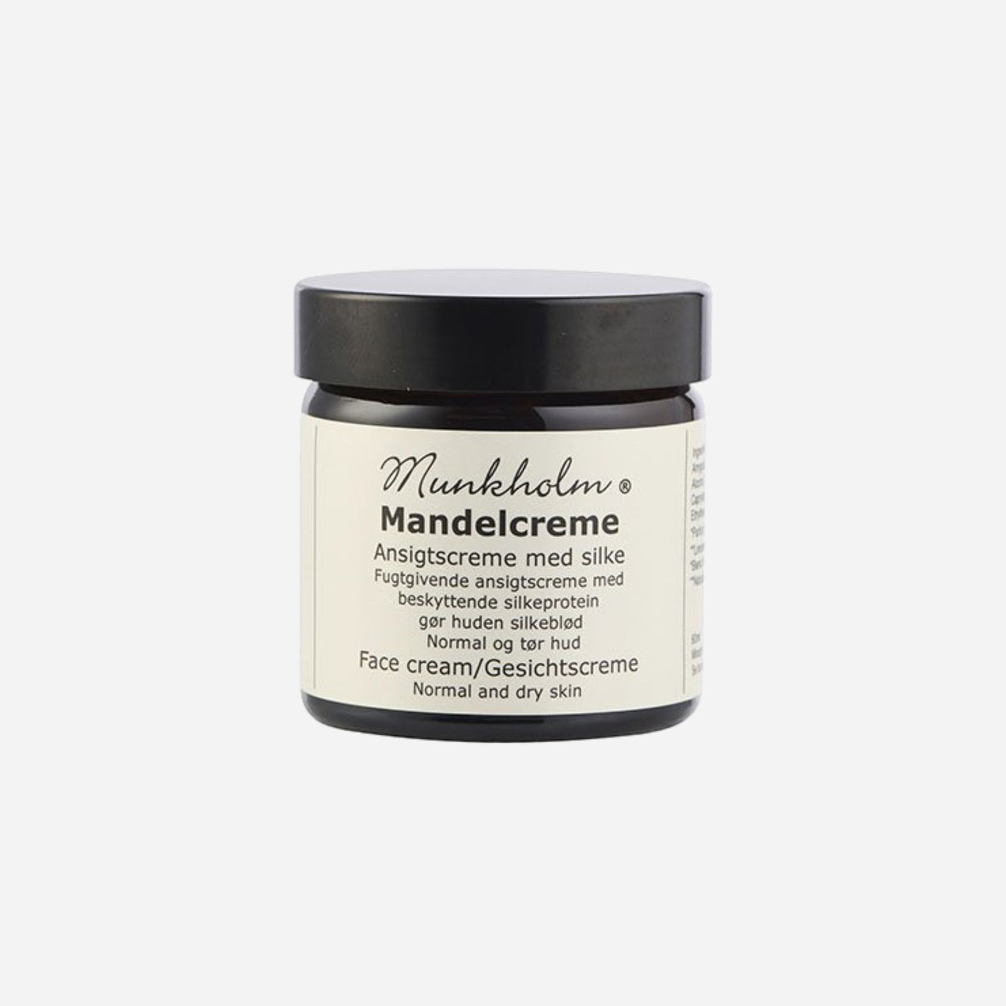 Mandelcreme ansigtscreme fra Munholm med silkeprotein, 60 ml