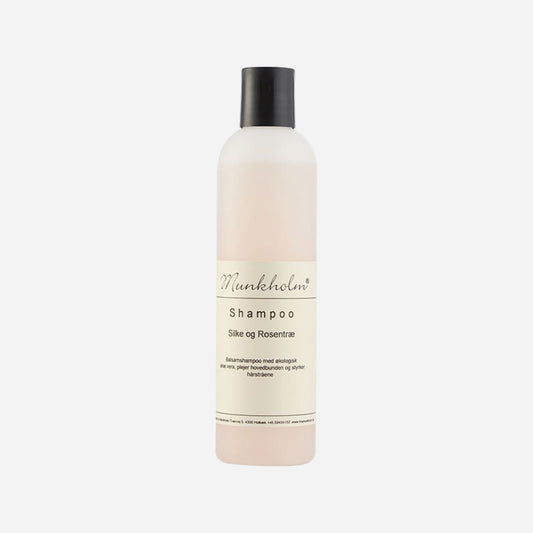 Mild hårshampoo fra Munkholm med silke & rosentræ, 250 ml