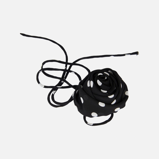 Dotted Rose String fra Pico i sort med hvide prikker