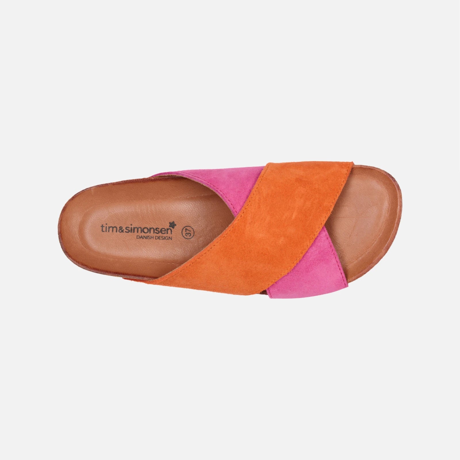 Annert Multi Sandaler fra Tim & Simonsen i oragen og pink (ovenfra)